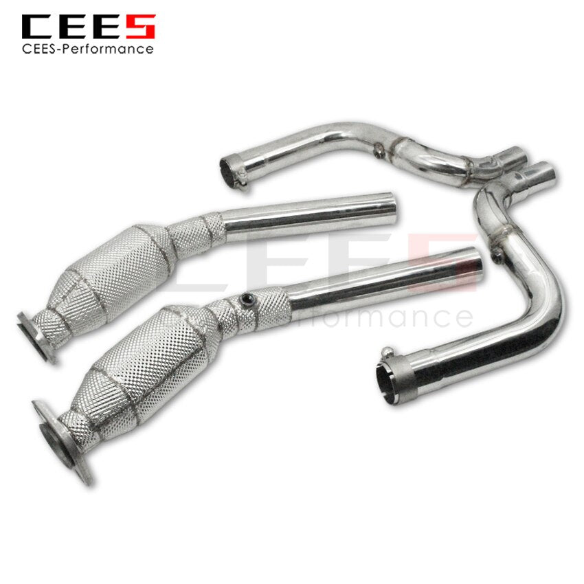 CEES Exhaust System For Jaguar XE 3.0T Headers With Catalyst Test Pipe Converter High Flow Catted Exhaust Downpipe