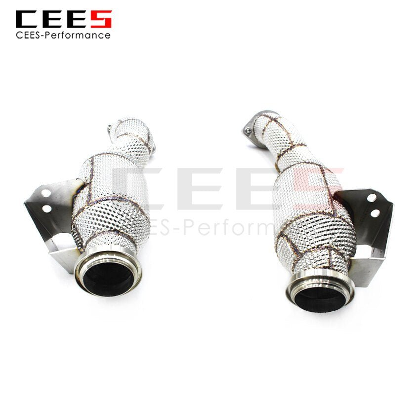 CEES Downpipe For Mercedes-Benz C43 AMG 3.0T 2016-2023 High Performance Catless Downpipe Exhaust Pipe Catalytic Converters