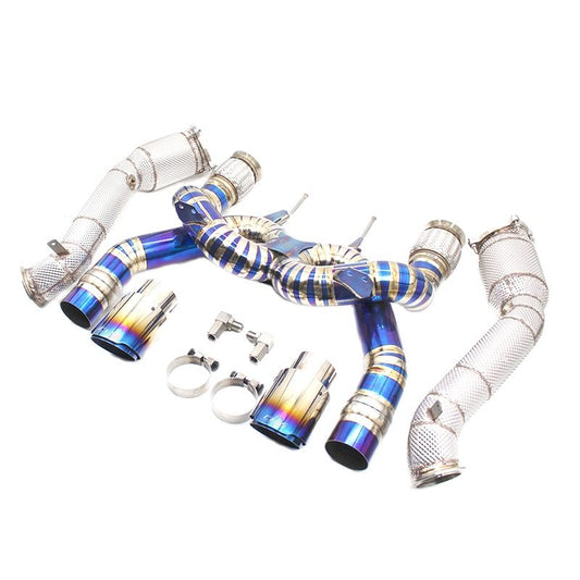 CEES Titanium Alloy Exhaust System Performance Catback Downpipe for McLaren 720SHigh flow catted Downpipe  upgradeValve Muffler