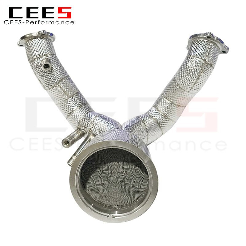 CEES Downpipe for Porsche Cayenne 970 2.9 3.0 2017- Exhaust System Downpipe SS304 Performance Exhaust Downpipe with Catalyst