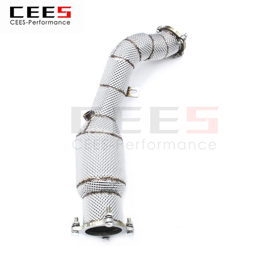 CEES Exhaust System For Audi A4L 2.0T Headers With Catalyst Test Pipe Converter High Flow Catted Exhaust Downpipe