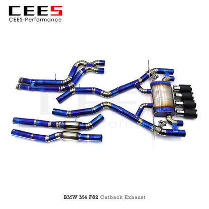 CEES Valve Catback Exhaust Pipes for BMW M3/M4 F80/F82/F8X S55 3.0T 2014-2018 Tuning Front Mid-tail Titanium Exhaust System