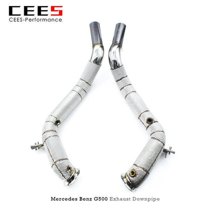 CEES Exhaust Downpipe For Benz G500 G550 G63 W464 4.0T 2018-2023 Stainless Steel Downpipe without catalyst Exhaust Pipe