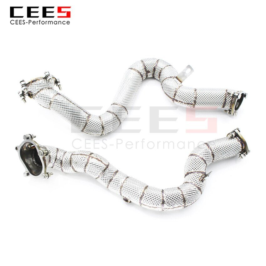 CEES Exhaust System For Audi RS6 C7 Headers Without Catalyst No cat Downpipe Manifold Stainless Steel Car Accessories