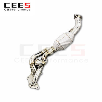 cees Exhaust manifold For TOYOTA LAND CRUISER 4.0L/5.7 2007-2016 Exhaust Pipe Stainless Steel Exhaust Downpipe 100/200/300 cell