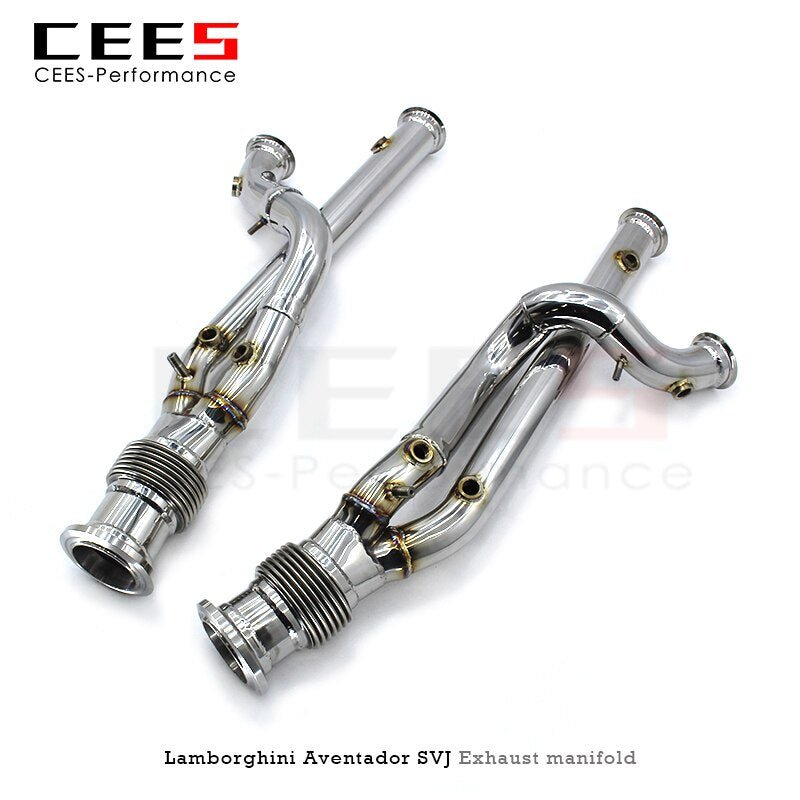 CEES Exhaust Downpipe for Lamborghini Aventador SVJ 2011-2019 Without Catalyst Catless Downpipe Stainless Steel Exhaust Pipe