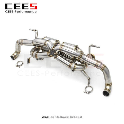 CEES Catback Exhaust for Audi R8 4.2/5.2 2010-2023 Stainless Steel 304 Escape Exhaust Pipe Tuning Performance Exhaust Mufflers
