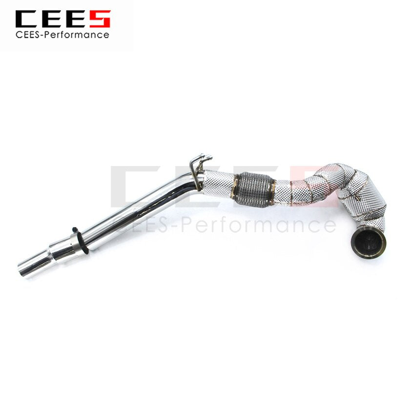 CEES Exhaust System For Volkswagen CC 2.0T Headers With Catalyst Test Pipe Converter High Flow Catted Exhaust Downpipe