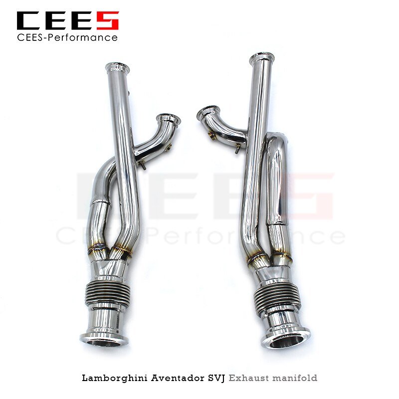 CEES Exhaust Downpipe for Lamborghini Aventador SVJ 2011-2019 Without Catalyst Catless Downpipe Stainless Steel Exhaust Pipe