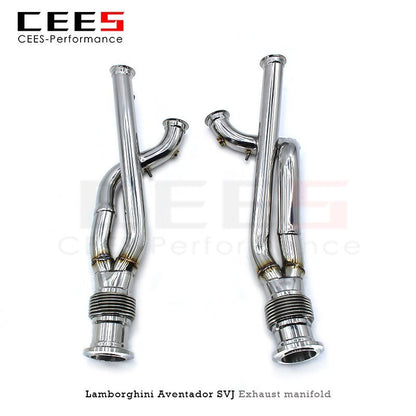 CEES Exhaust Downpipe for Lamborghini Aventador SVJ 2011-2019 Without Catalyst Catless Downpipe Stainless Steel Exhaust Pipe