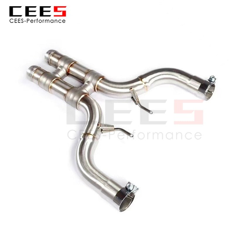 CEES Exhaust System For Mercedes Benz S63 CS63 COUPE Header WithCatalyst Test Pipe Converter High Flow Catted Exhaust Downpipe