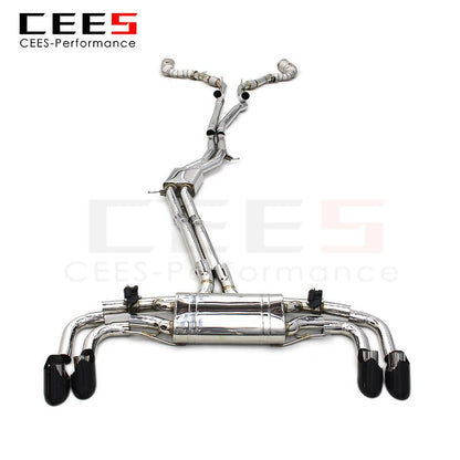 CEES High Quality Exhaust System for PORSCHE Cayenne 4.8 2010-2016 Stainless Steel Exhaust Pipes Valve Muffler Escape System