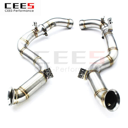 CEES Exhaust System For Mercedes Benz GLC63 AMG Headers Without Catalyst No cat Downpipe Manifold Stainless Steel Car Accessorie