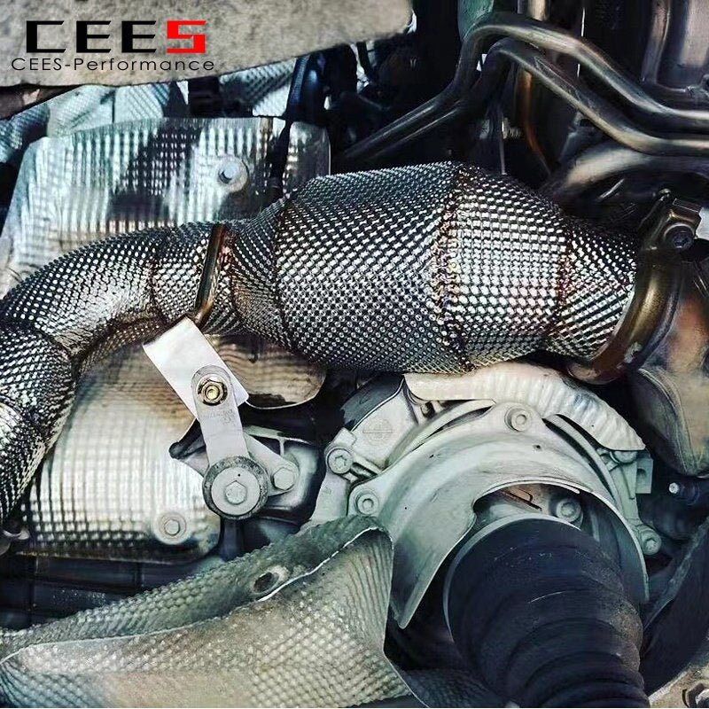 CEES Downpipe For Porsche Macan S/Turbo 3.0T/3.6T 2014-2017 Exhaust Downpipe Stainless Steel High flow catted downpipe