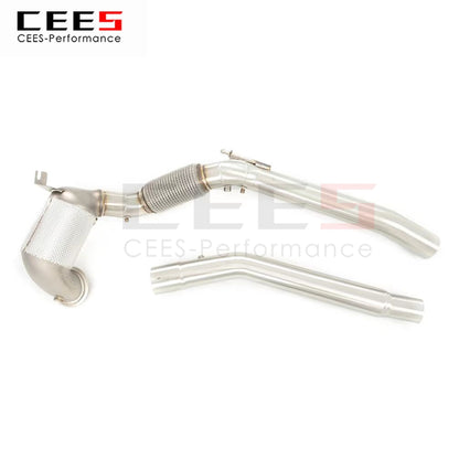 CEES Exhaust System For Volkswagen GOLF 8R  GOLF8 R Headers With Catalyst Test Pipe Converter High Flow Catted Exhaust Downpipe