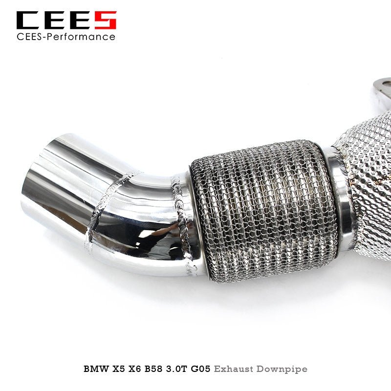 CEES  Downpipe for BMW X5/X6 B58 3.0T G05 2019-2022 High Flow Catted Performance Downpipe Exhaust with Catalyst Downpipe