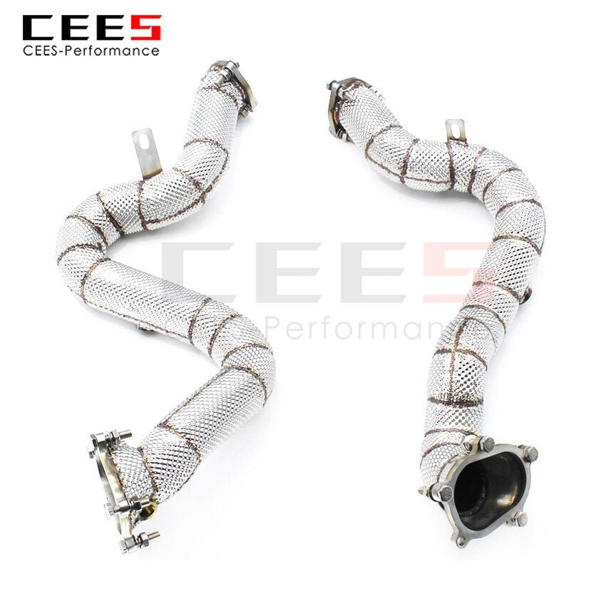 CEES Exhaust System For Audi RS6 C7 Headers Without Catalyst No cat Downpipe Manifold Stainless Steel Car Accessories