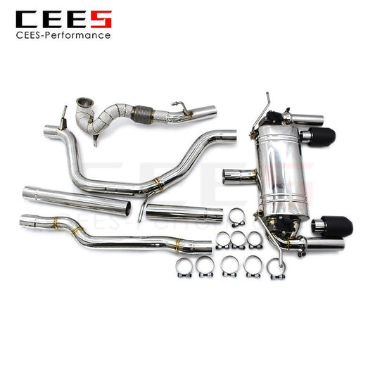 CEES Catback Exhaust For Audi TT 2.0T 2017-2023 Downpipe Stainless Steel escape tuning Exhaust System Exhaust valve control