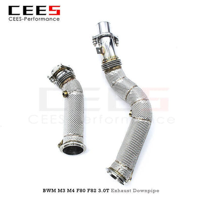 CEES Exhaust Downpipe for BMW M3/M4 F80 F82 3.0T 2014-2019 Catless Catalytic Converters Downpipe Without Catalyst Exhaust Pipe