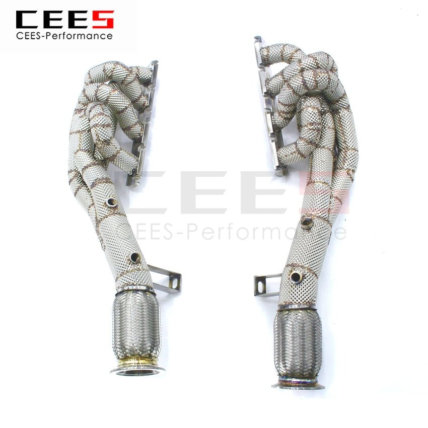 CEES Exhaust System For Audi R8 V8 4.2  Headers Stainless Steel Test Pipe No cat Downpipe Stainless Steel Car Accessories