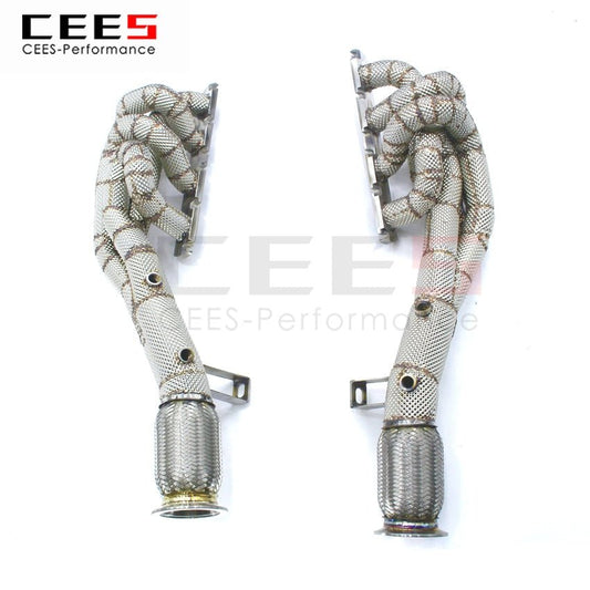 CEES Exhaust System For Audi R8 V8 4.2  Headers Stainless Steel Test Pipe No cat Downpipe Stainless Steel Car Accessories