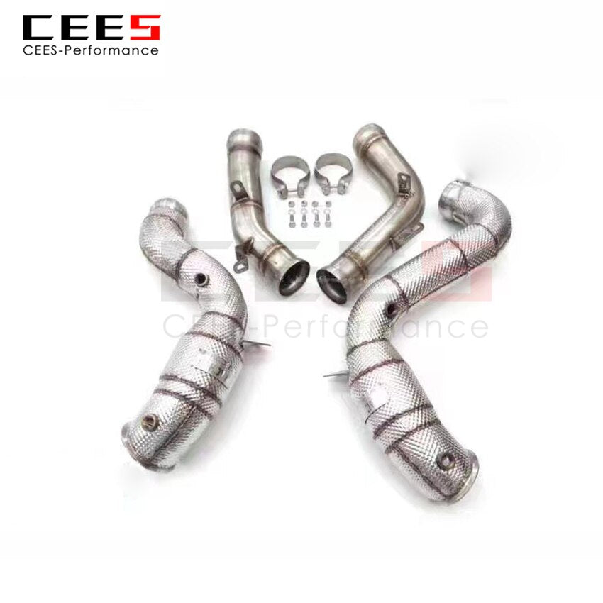 Exhaust System For Mercedes Benz GLC63 GLC63S Header With/Without Catalyst Test Pipe Converter High Flow Catted Exhaust Downpipe