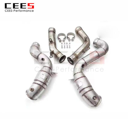 Exhaust System For Mercedes Benz GLC63 GLC63S Header With/Without Catalyst Test Pipe Converter High Flow Catted Exhaust Downpipe