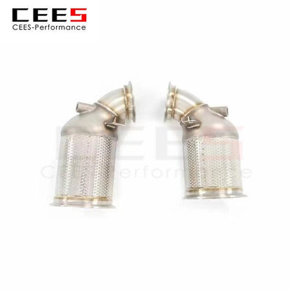 CEES Downpipe for PORSCHE PANAMERA (971) 4.0 2016- High Performance Exhaust Downpipe Stainless Steel Catless Tuning Downpipe