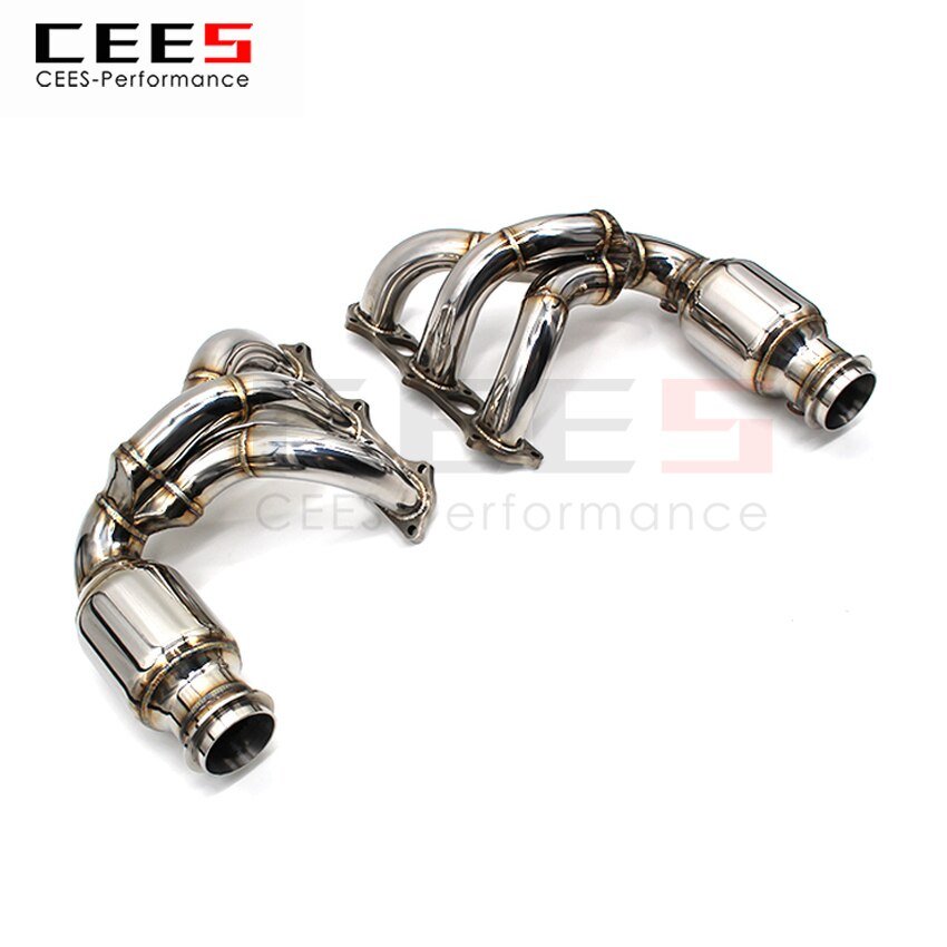 CEES Exhaust System For Porsche 991.1 GT3 Headers Stainless Steel Test Pipe No cat Downpipe Stainless Steel Car Parts