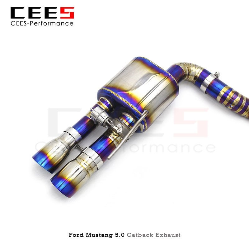 CEES Exhaust System for Ford Mustang 5.0L 2011-2023 Titanium Exhaust Pipe Muffler High Performance Tuning Valve Catback Exhaust