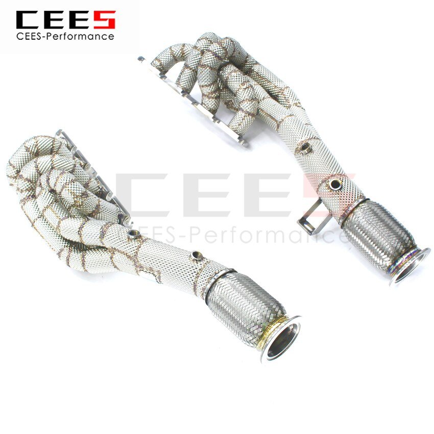 CEES Exhaust System For Audi R8 V8 4.2  Headers Stainless Steel Test Pipe No cat Downpipe Stainless Steel Car Accessories