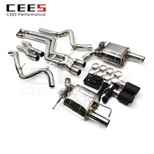 CEES Catback Exhaust for BMW 335i E90/E92/E93 3.0T N55 2009-2013 Stainless Steel Exhaust Pipe Catless Performance Valve Mufflers