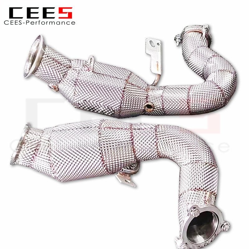 CEES Downpipe For Porsche Macan S/Turbo 3.0T/3.6T 2014-2017 Exhaust Downpipe Stainless Steel High flow catted downpipe