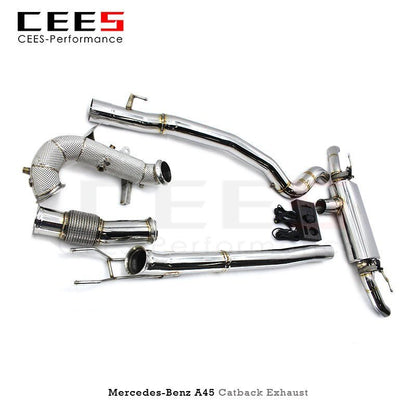 CEES Catback Exhaust Downpipe For Mercedes-Benz A45 AMG 2.0T 2014- Stainless Steel Exhaust valve control  Exhaust System