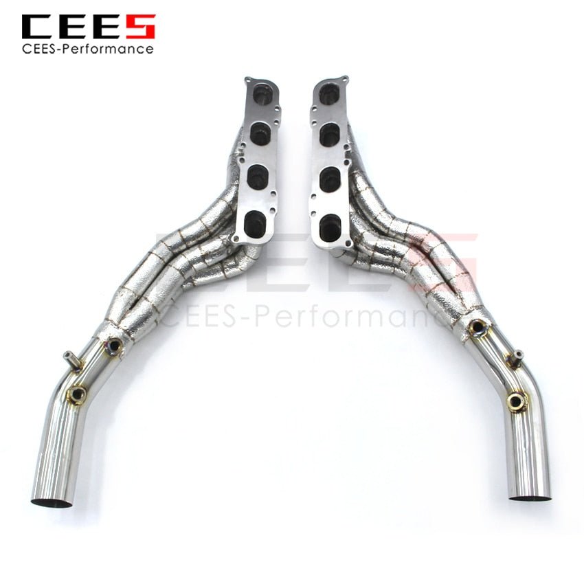 CEES Exhaust System For Mercedes-Benz C63 AMG Headers Stainless Steel Test Pipe No cat Downpipe