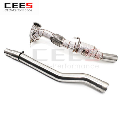 CEES Exhaust System For Volkswagen VW golf 7 7.5 R Headers With Catalyst Test Pipe Converter High Flow Catted Exhaust Downpipe