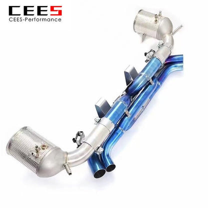 CEES Catback Exhaust for Porsche 911 992 Carrera 4S 3.0T 2019-2021 Titanium Alloy Valve Muffler Exhaust System Exhaust Downpipe