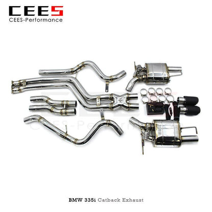 CEES Catback Exhaust for BMW 335i E90/E92/E93 3.0T N55 2009-2013 Stainless Steel Exhaust Pipe Catless Performance Valve Mufflers