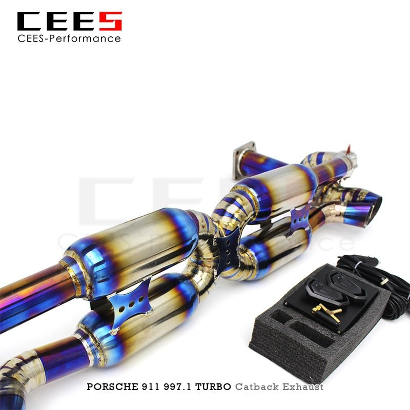 CEES Catback Exhaust for Porsche 911 997.1 TURBO 3.6 2004-2012 Titanium Exhaust Valve Control Performance Exhuast Pipe Systems