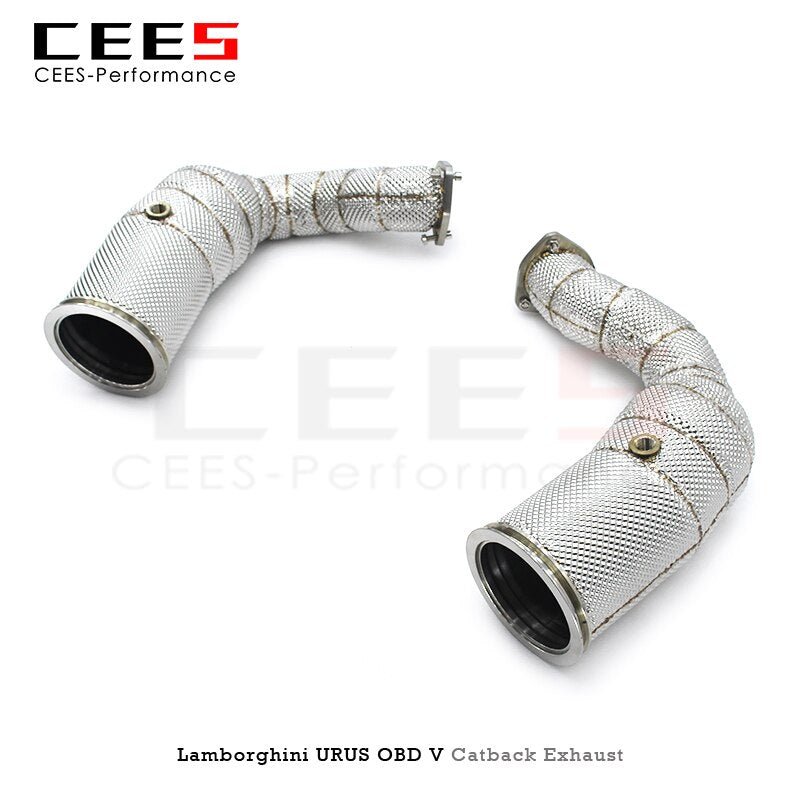 CEES Exhaust Downpipe For Lamborghini URUS 4.0 2018-2019 without catalyst Catless downpipe Stainless Steel Exhaust Manifolds