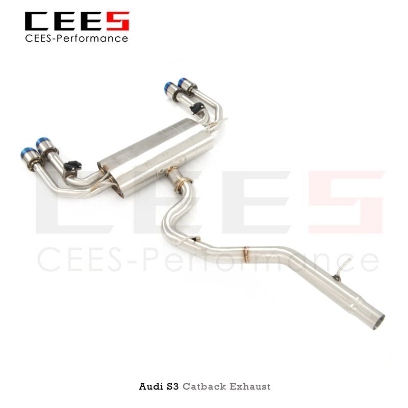 CEES Exhaust System  Performance Cat Back And Downpipe For Audi S3 Auto Accesorios Electronic Valve Mufflers Headers