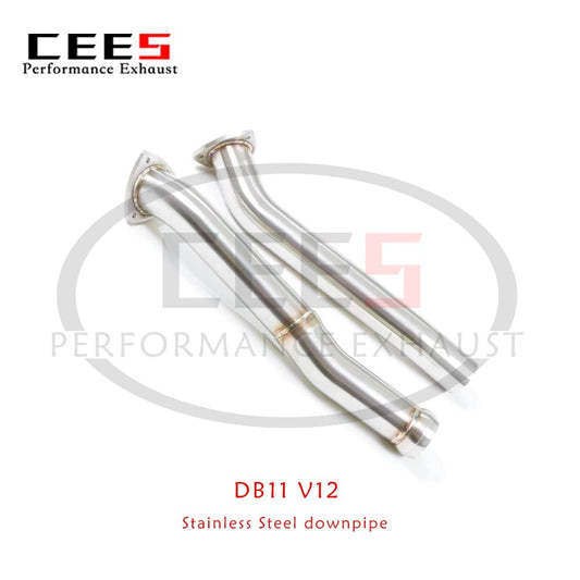 CEES Downpipe For Aston Martin DB11 5.2TT V12 200cell High Flow Catalytic Converter Secondary lower pipe SS304 Downpipe