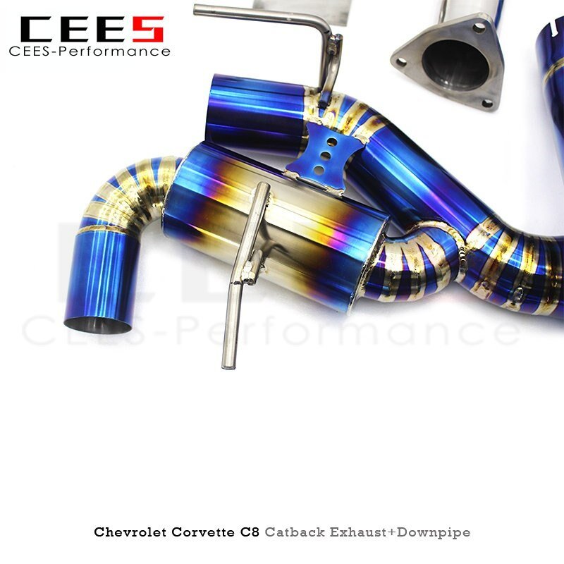 CEES Catback Exhaust for Chevrolet Corvette C8 2019-2023 Performance Titanium Downpipe Exhaust Pipe Tuning Valve Muffler Car Exhaust System