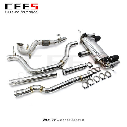 CEES Catback Exhaust For Audi TT 2.0T 2017-2023 Downpipe Stainless Steel escape tuning Exhaust System Exhaust valve control