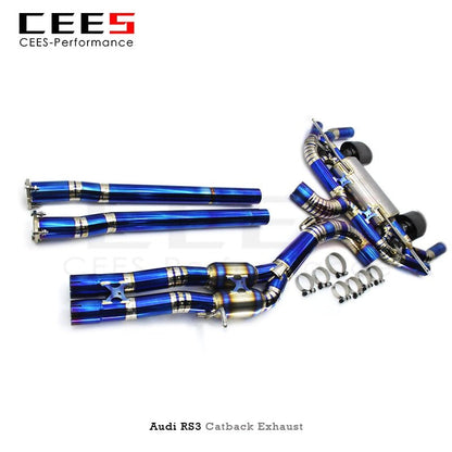 CEES Catback Exhaust for Audi RS3 2.5T 2017-2023 Tuning Performance Titanium Escape Exhaust Valve Control Exhaust System