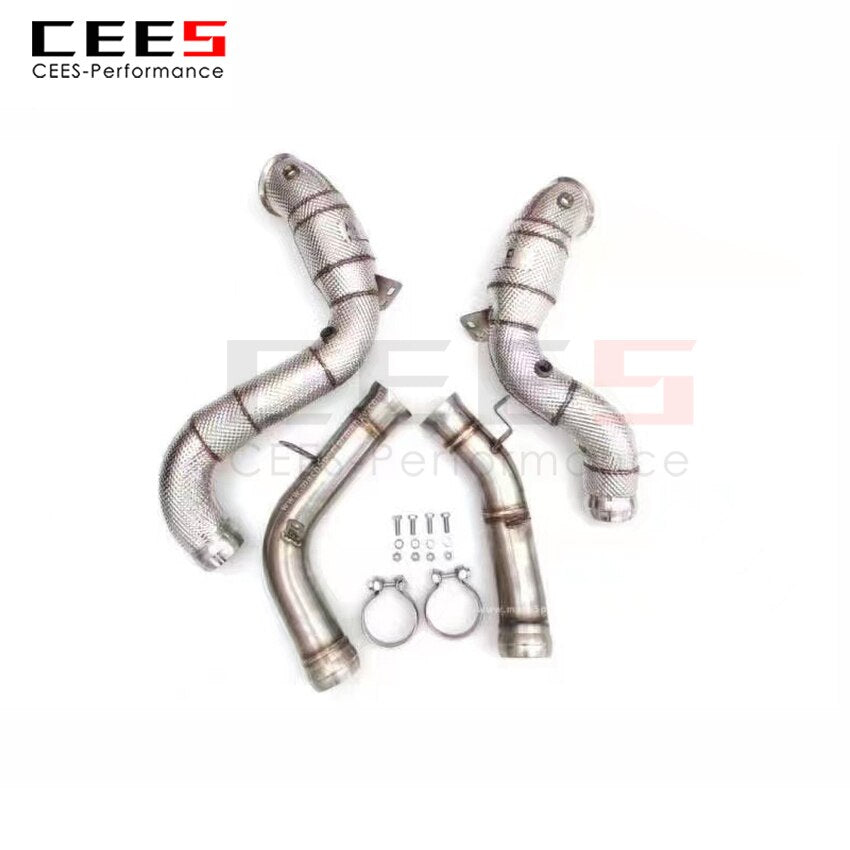 Exhaust System For Mercedes Benz GLC63 GLC63S Header With/Without Catalyst Test Pipe Converter High Flow Catted Exhaust Downpipe