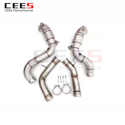 Exhaust System For Mercedes Benz GLC63 GLC63S Header With/Without Catalyst Test Pipe Converter High Flow Catted Exhaust Downpipe