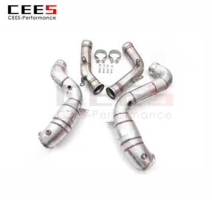 Exhaust System For Mercedes Benz GLC63 GLC63S Header With/Without Catalyst Test Pipe Converter High Flow Catted Exhaust Downpipe