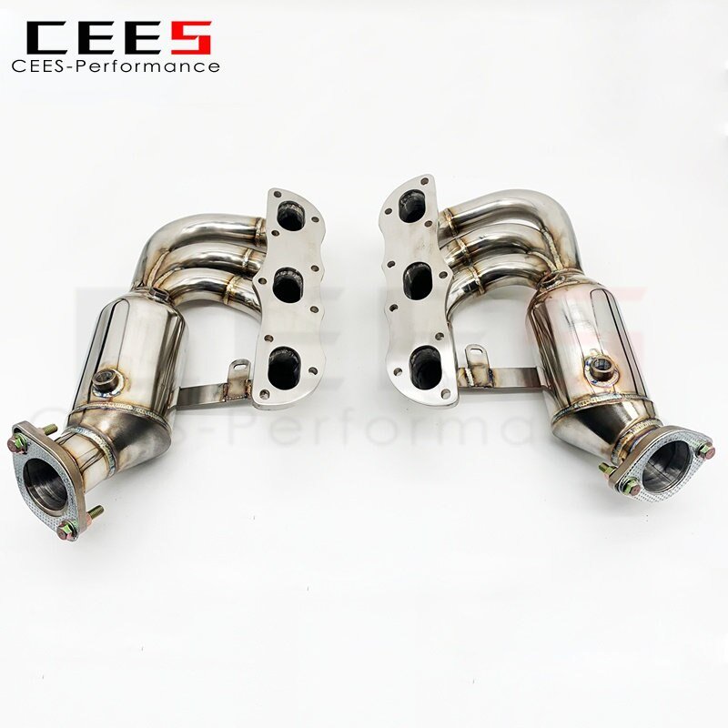 CEES Exhaust Manifold for Porsche Cayman 987.2 2.7/2.9/3.4L 2008-2012  with Catalyst Downpipe Tuning Performance Headers SS304