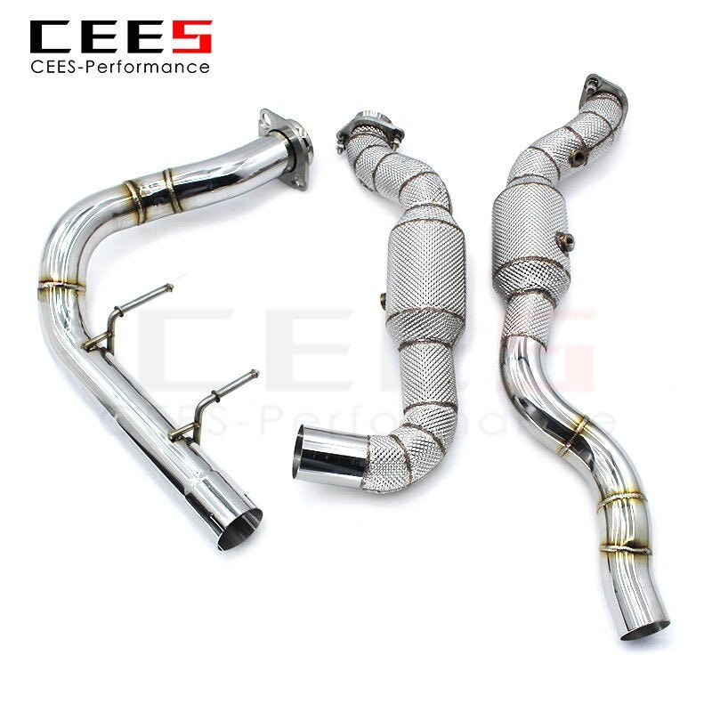 CEES Catalytic Con For Ford F150 SVT RAPTOR 3.5TT 2015-2019 Performance Exhaust System Stainless Steel Downpipe Without Catalyst